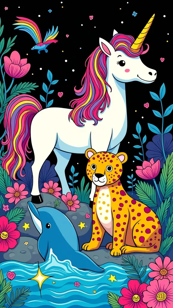 pages à colorier animaux de Lisa Frank